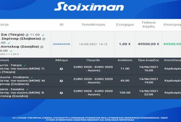 Με 1€ κέρδισε 49.500€ στα ματς της Δευτέρας στη Stoiximan!