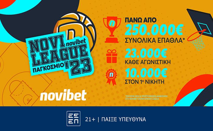 Μουντομπάσκετ Novibet με έως 23.000€* κάθε αγωνιστική!